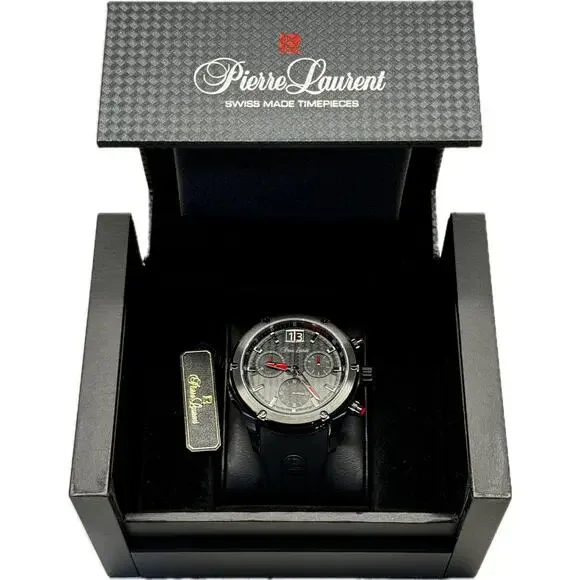 Pierre Laurent Men's Performance Swiss Chronograph Watch 45mm Luxury NWT $850